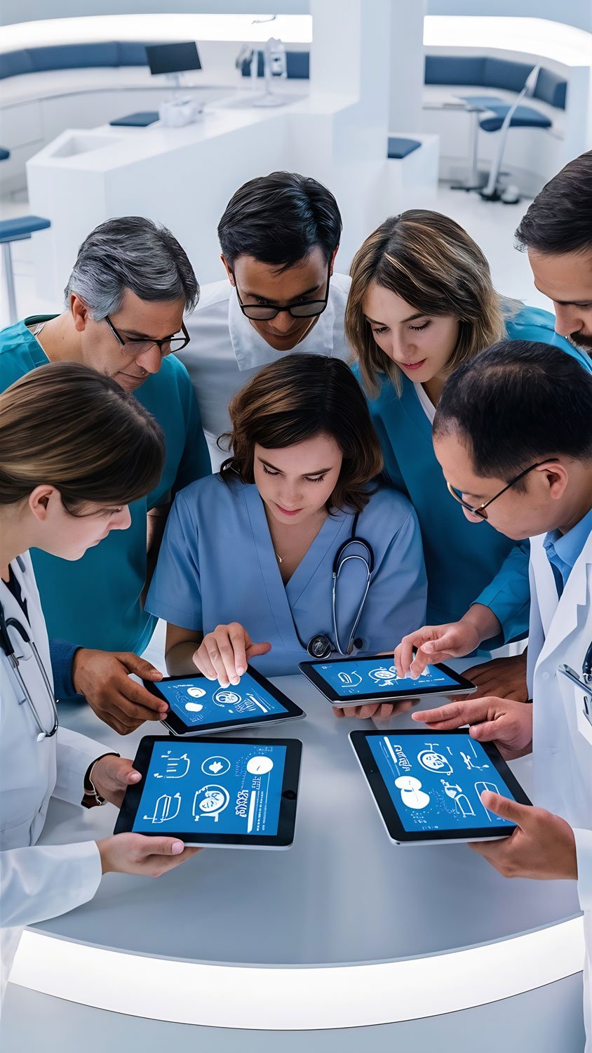 team-focused-healthcare-professionals-using-digital-tablets-patient-care-coordination-
